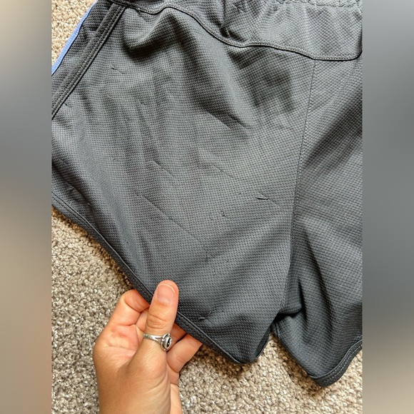 Adidas Black and Blue Athletic Shorts with Split Hem - Picture 6 of 7